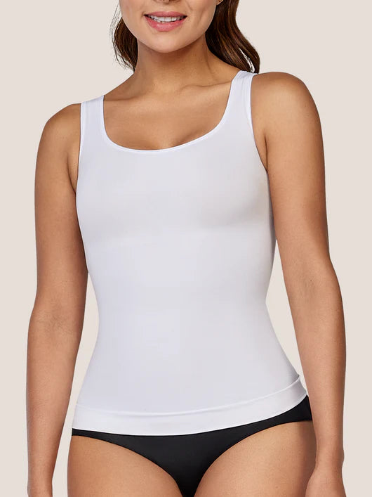 Curveez® Essential Square Neck Control Tank white front