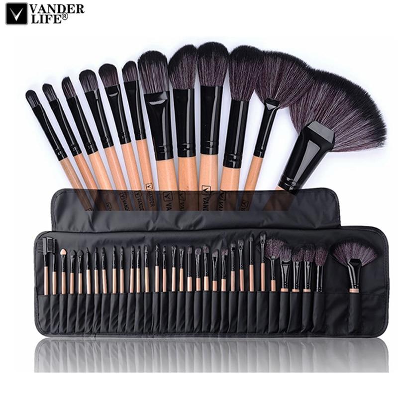 Kit com 32 Pincéis de Maquiagem Profissional