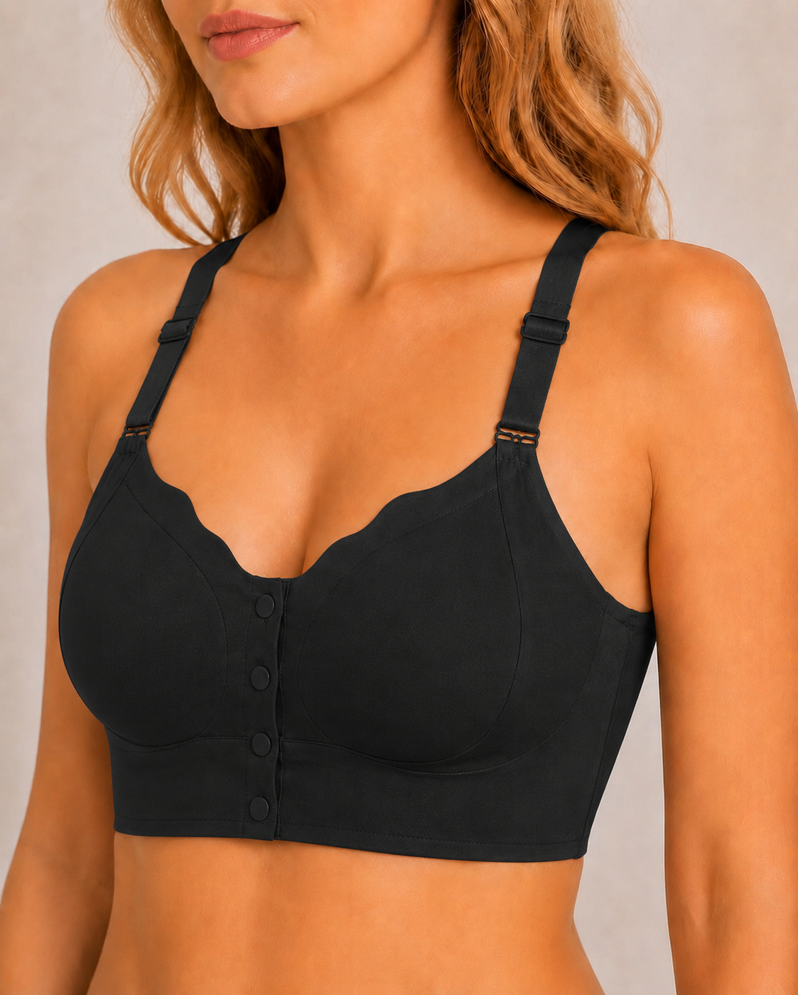 Sutiã Modelador Sem Aro com Acabamento Ondulado