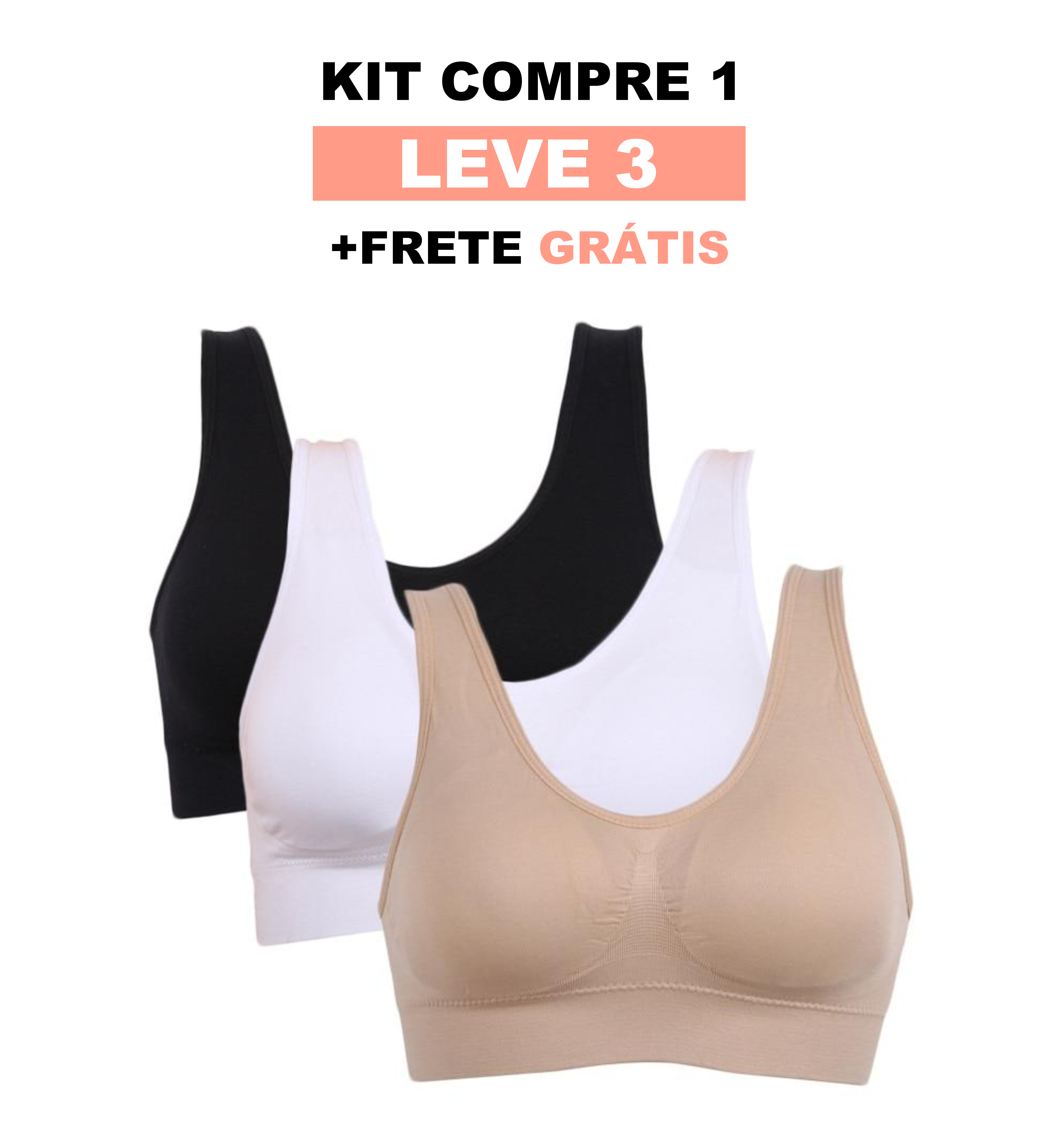 Kit 3 unidades - Sutiã Daily Comfort