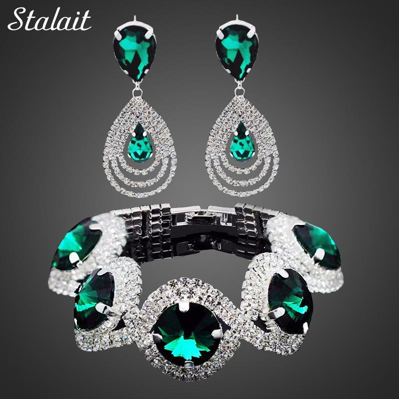 Conjunto de Brincos e Pulseira Austríaco