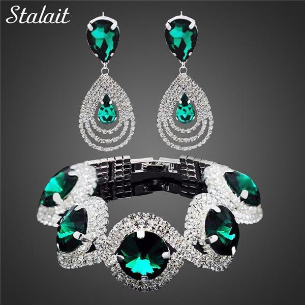 Conjunto de Brincos e Pulseira Austríaco
