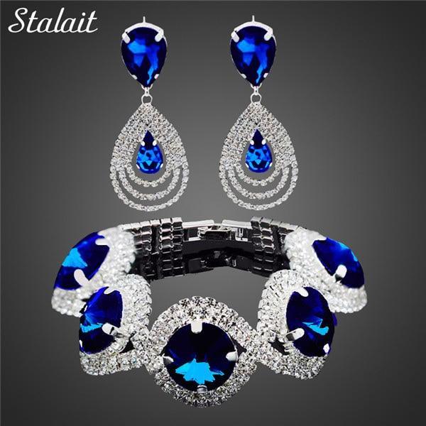 Conjunto de Brincos e Pulseira Austríaco